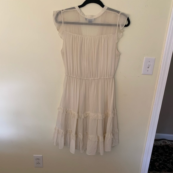 Anthropologie cream flowy dress - Picture 6 of 7